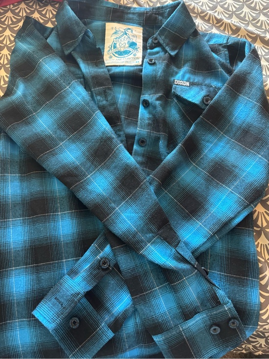DIXXON Tops - DIXXON Blue & Black Plaid Flannel Shirt with Label